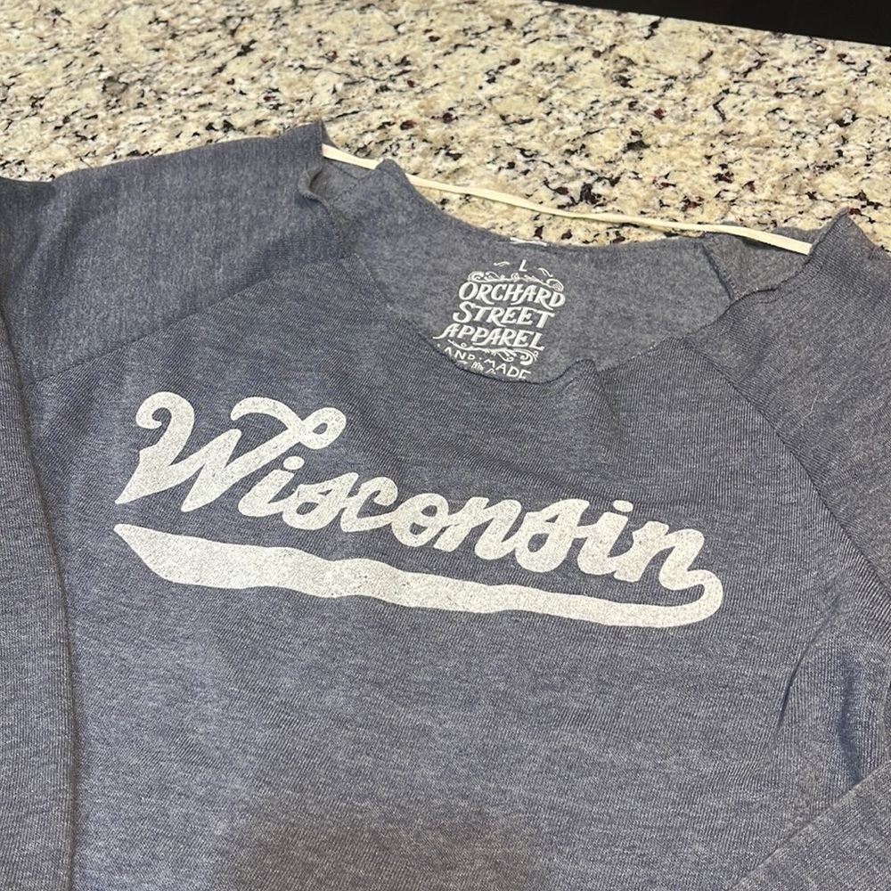 Orchard Street Apparel Womens Wisconsin Sweatshirt Size Large - Picture 2 of 5